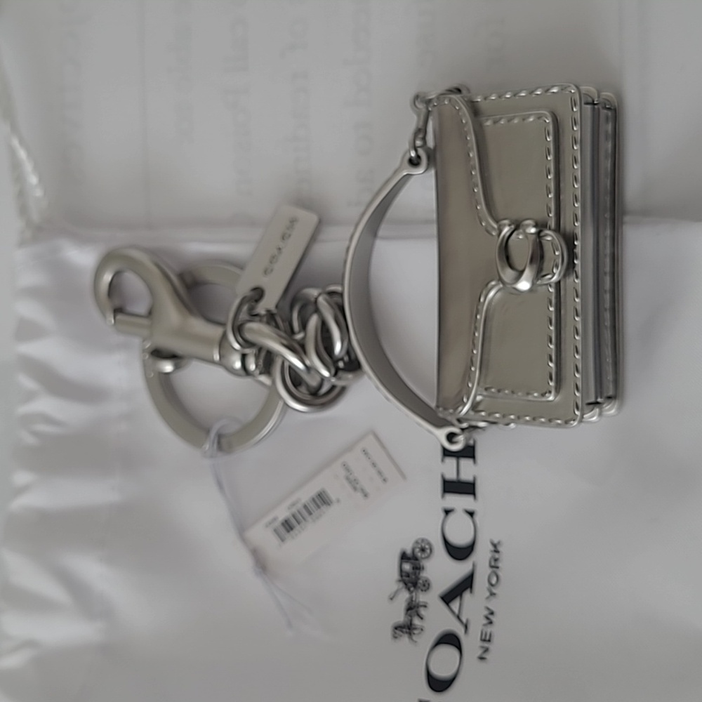 Coach Silver Tabby 2 Inch Bag Charm Keyring